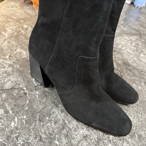 Blondo Womens Sadie Waterproof Cow Suede Square Toe Booties Block Heel Black 11M - Picture 5 of 15